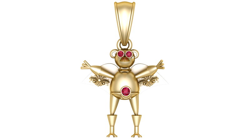Delightful gold pendant 3D Model .c4d .max .obj .3ds .fbx .stl .blend 