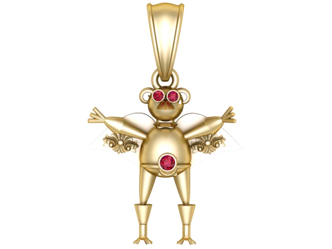 Uroczy wisiorek w kolorze złotym Model 3D