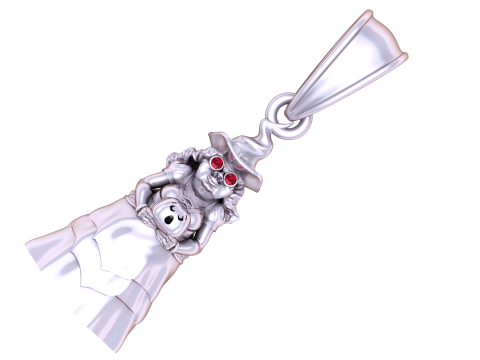 Gold witch pendant 3D Model
