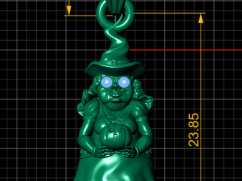 Gold witch pendant 3D Model