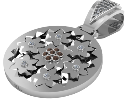 Golden Blossom Floral Pendant 3D Druckmodell
