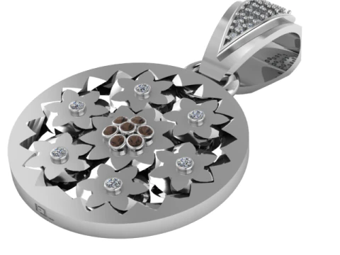 Golden Blossom Floral Pendant 3D Print Model
