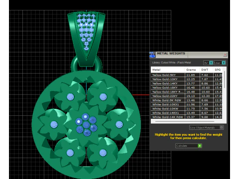 Golden Blossom Floral Pendant 3D Print Model