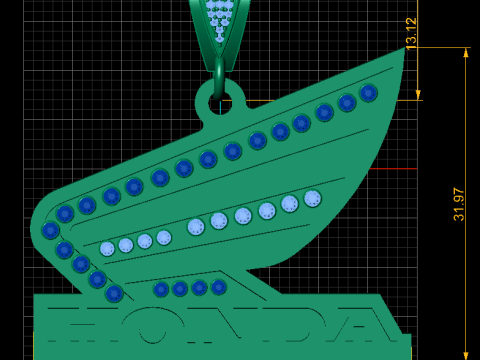 Honda Wings Gold Pendant 3D Print Model