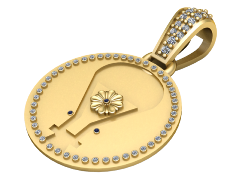 Sacred Floral Medallion Pendant 3D Print Model