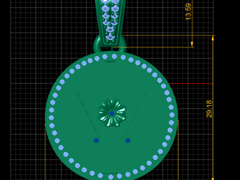 Sacred Floral Medallion Pendant 3D Print Model