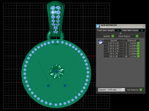 Sacred Floral Medallion Pendant 3D Print Model