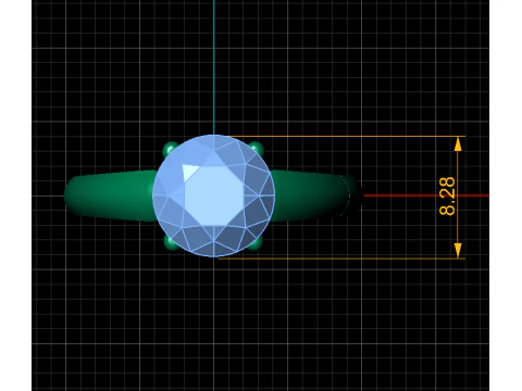 블루 사파이어 솔리테어 링 3D 프린트 모델
