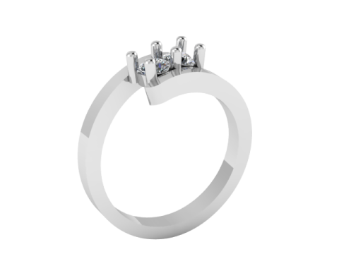 Modern Tension-Set Ring Modello di stampa 3D