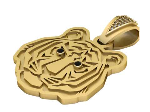 Golden Lion Pendant 3D Print Model
