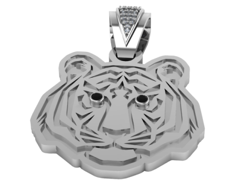 Golden Lion Pendant Model Cetak 3D