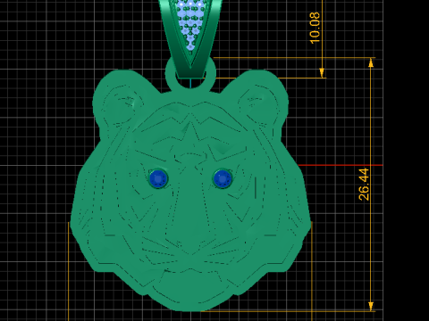 Golden Lion Pendant Model Cetak 3D