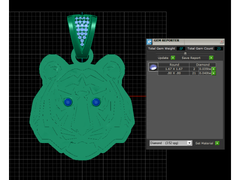 Golden Lion Pendant Model Cetak 3D