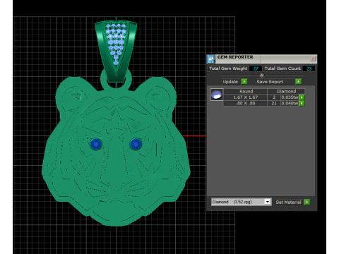 Golden Lion Pendant 3D Print Model
