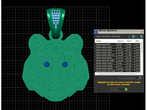 Golden Lion Pendant Model Cetak 3D