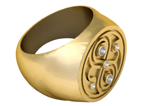 Custom-Designed Ring Modèles 3D en vedette