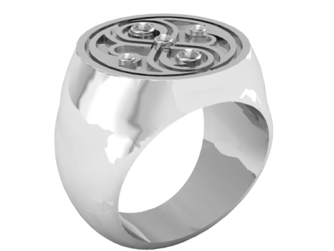 Custom-Designed Ring Modèles 3D en vedette