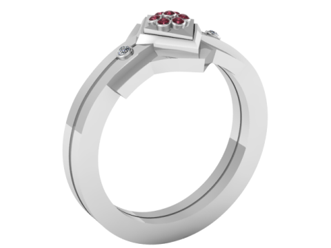 Elegant Ruby Solitaire Ring 3D Druckmodell