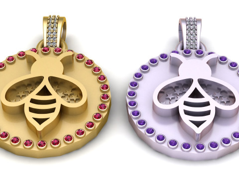 金色蜜蜂吊坠 3D 打印模型