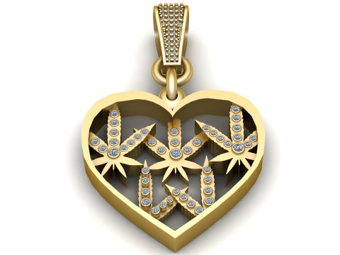 GOLDEN HEART 3D PENDANT Modelo de impresión 3D