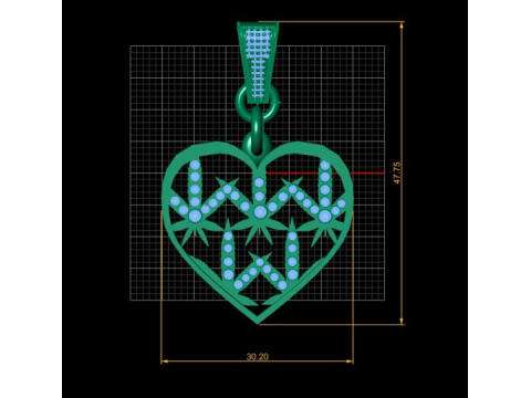 GOLDEN HEART 3D PENDANT 3D Print Model