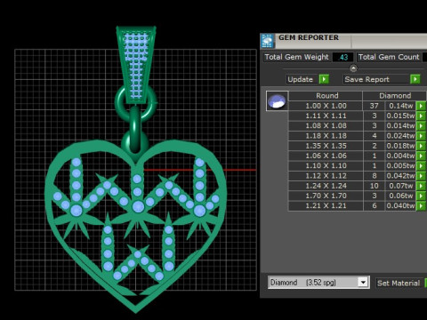 GOLDEN HEART 3D PENDANT 3D Print Model