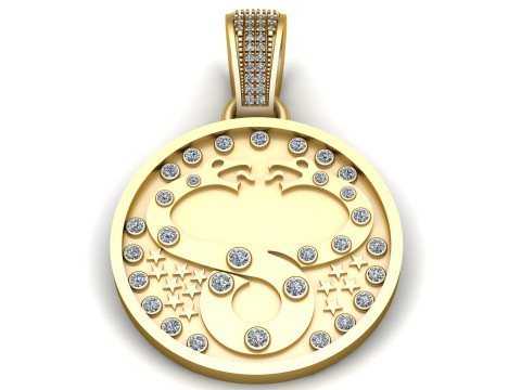 Gold Lattice Pendant 3D Print Model