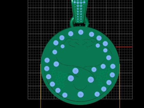 Gold Lattice Pendant Model Cetak 3D