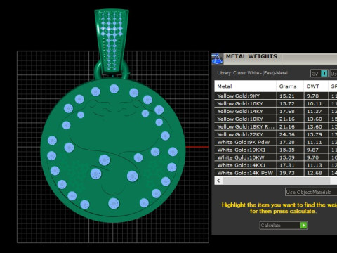 Gold Lattice Pendant Model Cetak 3D