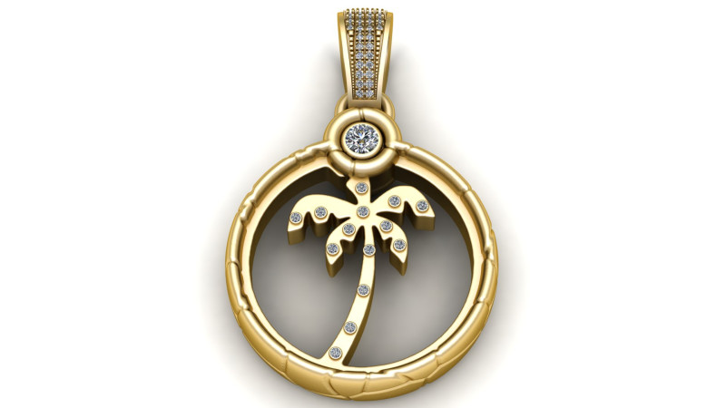 Palm Tree Pendant Modello di stampa 3D .c4d .max .obj .3ds .fbx .stl .blend