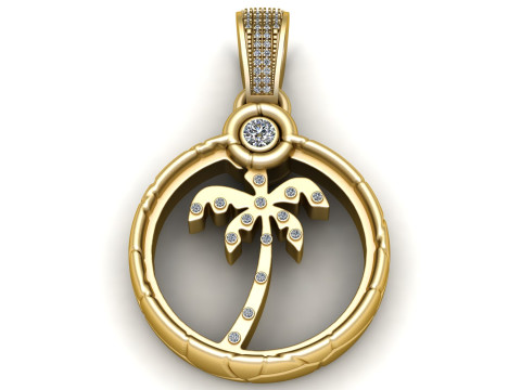 Palm Tree Pendant Modello di stampa 3D
