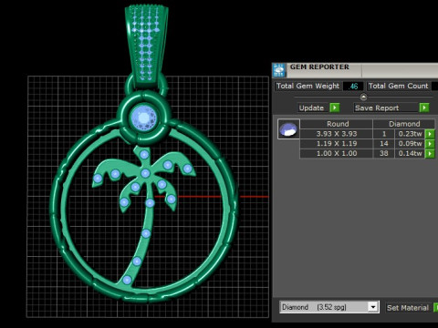 Palm Tree Pendant Modello di stampa 3D