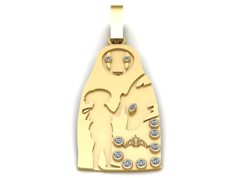 Spirited Away No-Face und Chihiro-Anh&auml;nger 3D Druckmodell