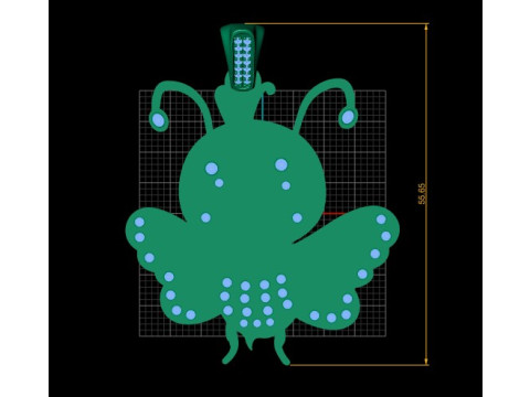 Bee Butterfly Inspired Pendant 3D Print Model