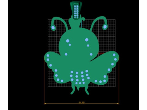 Bee Butterfly Inspired Pendant 3D Print Model