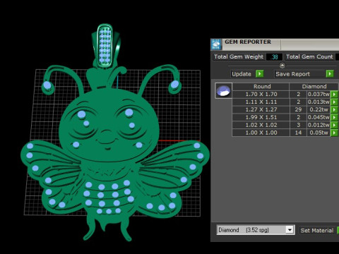 Bee Butterfly Inspired Pendant 3D Print Model