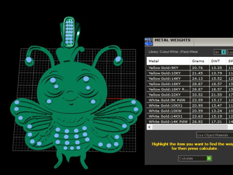 Bee Butterfly Inspired Pendant 3D Print Model