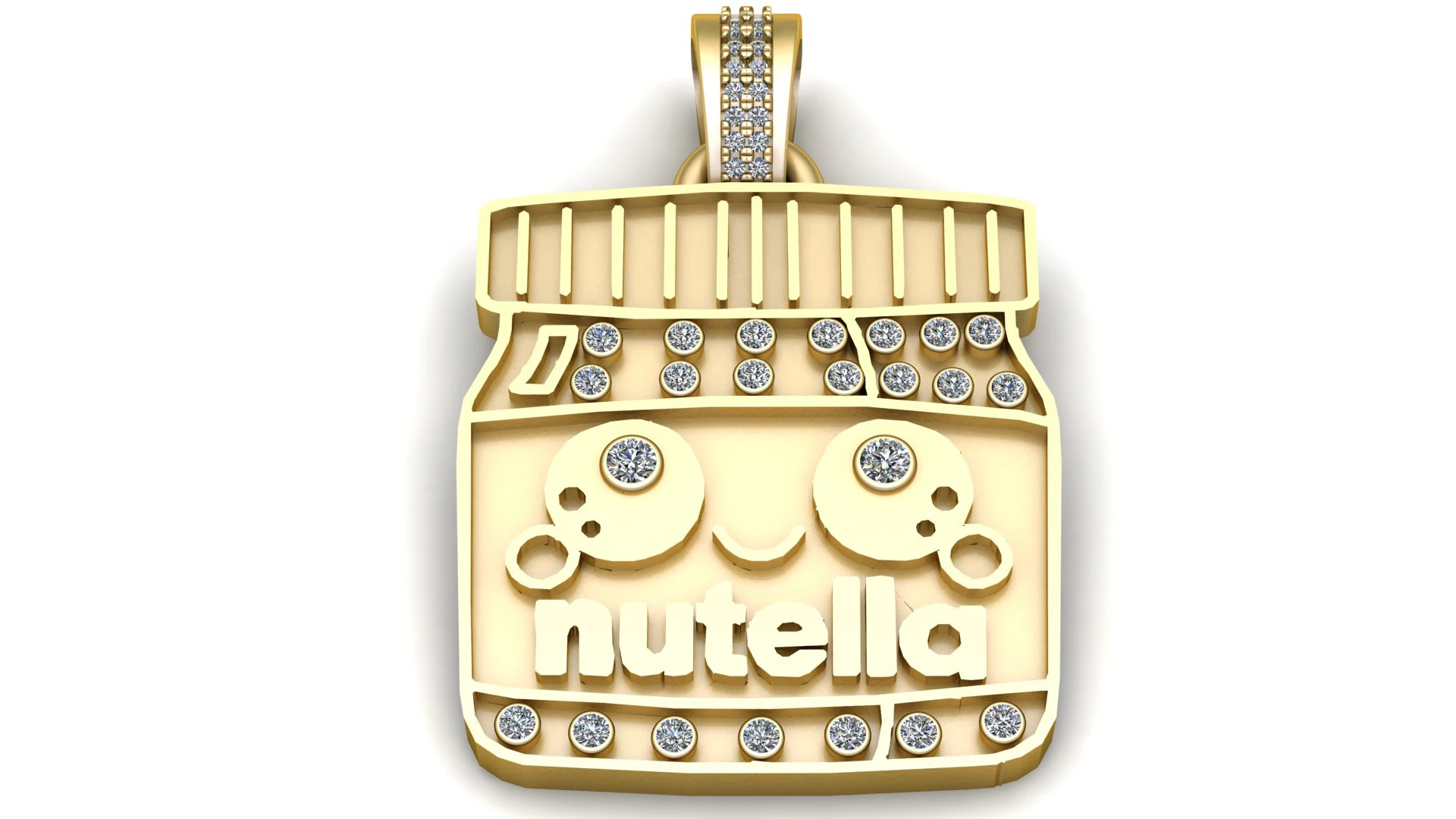 Nutella Jar Inspired Pendant 3D Print Model .c4d .max .obj .3ds .fbx .stl .blend 
