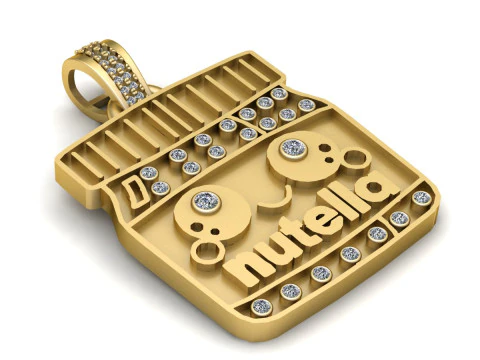 Nutella Jar Inspired Pendant 3D Print Model