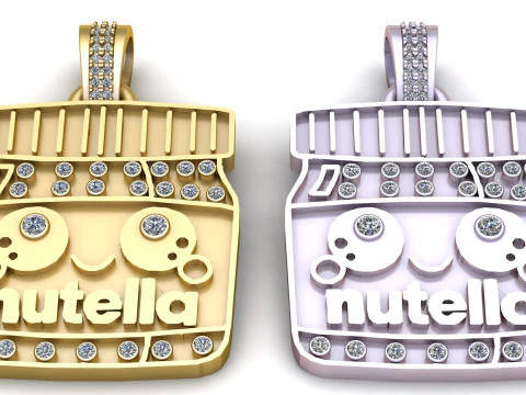 Nutella Jar Inspired Pendant 3D Print Model