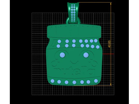 Nutella Jar Inspired Pendant 3D Print Model