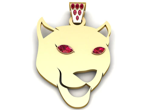Panther Face Pendant 3D Print Model