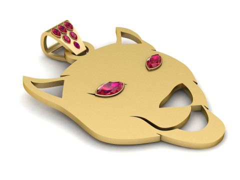 Panther Face Pendant Model Cetak 3D