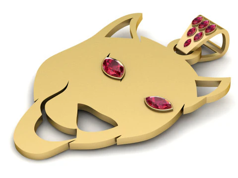 Panther Face Pendant 3D Print Model