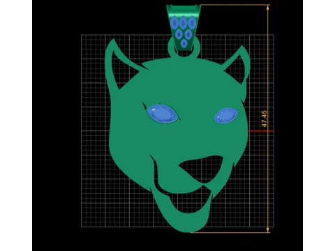Panther Face Pendant 3D Print Model
