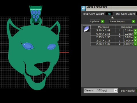 Panther Face Pendant 3D Print Model
