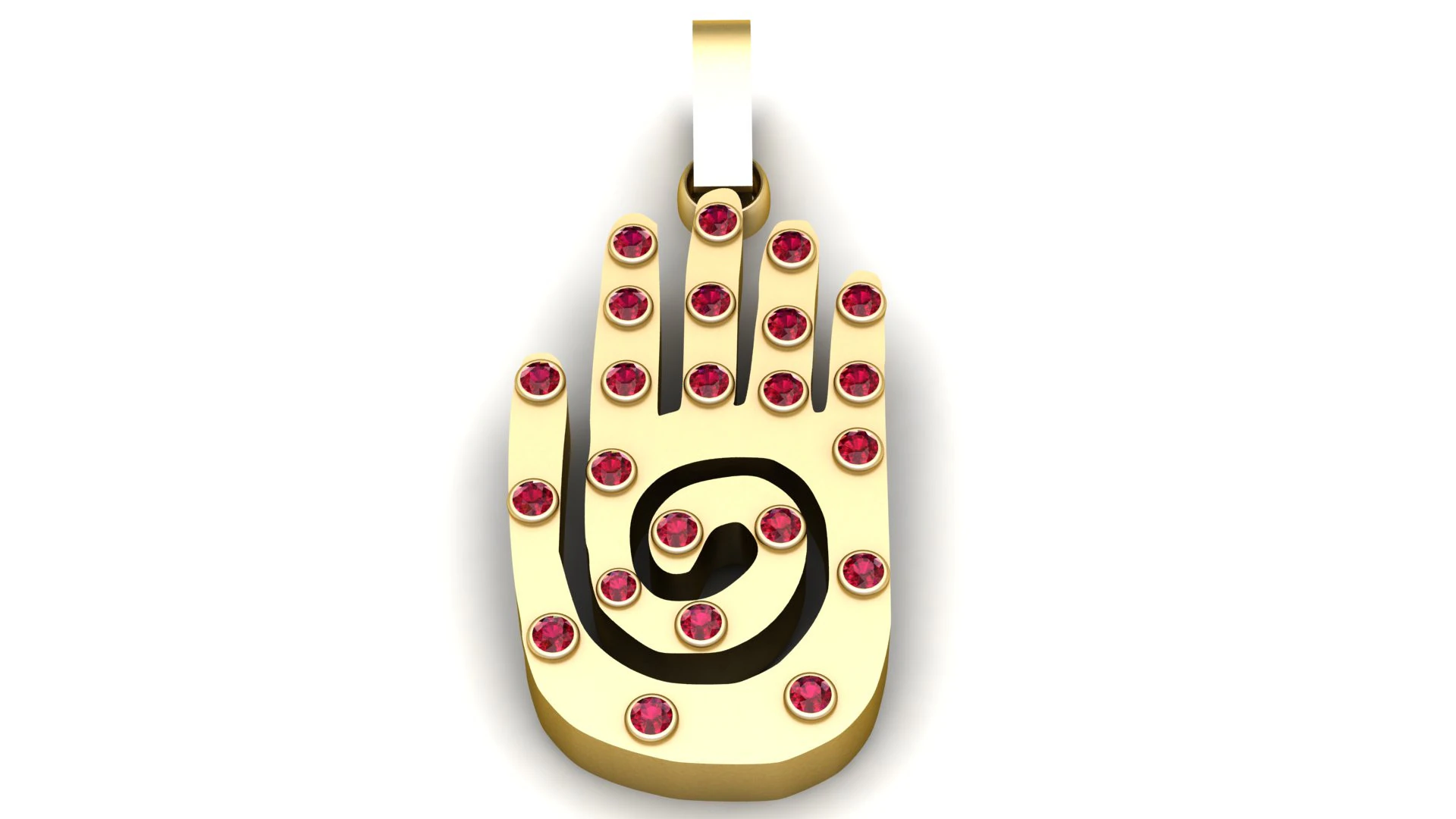 Hamsa Hand Pendant 3D Print Model .c4d .max .obj .3ds .fbx .stl .blend 