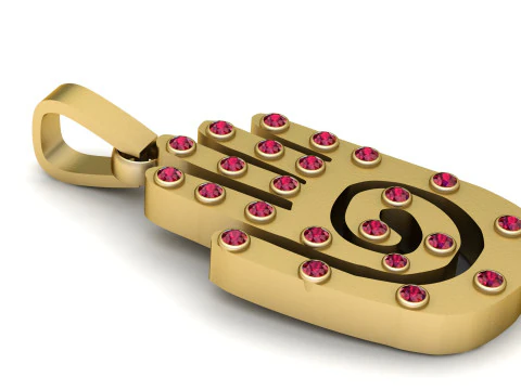 Hamsa Hand Pendant 3D Print Model