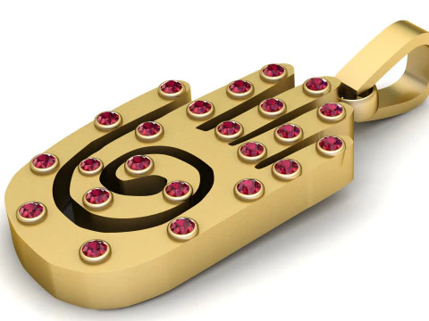 Hamsa Hand Pendant 3D Print Model