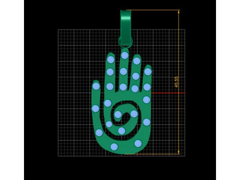 Hamsa Hand Pendant 3D Print Model